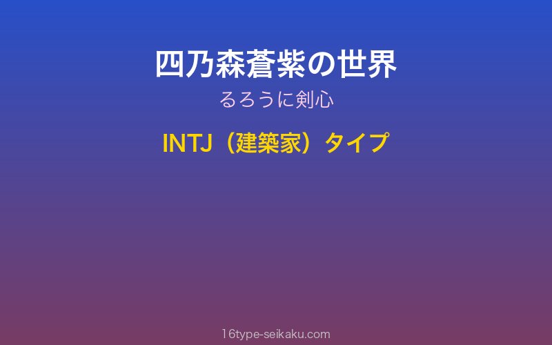 四乃森蒼紫 キャラクターイメージ