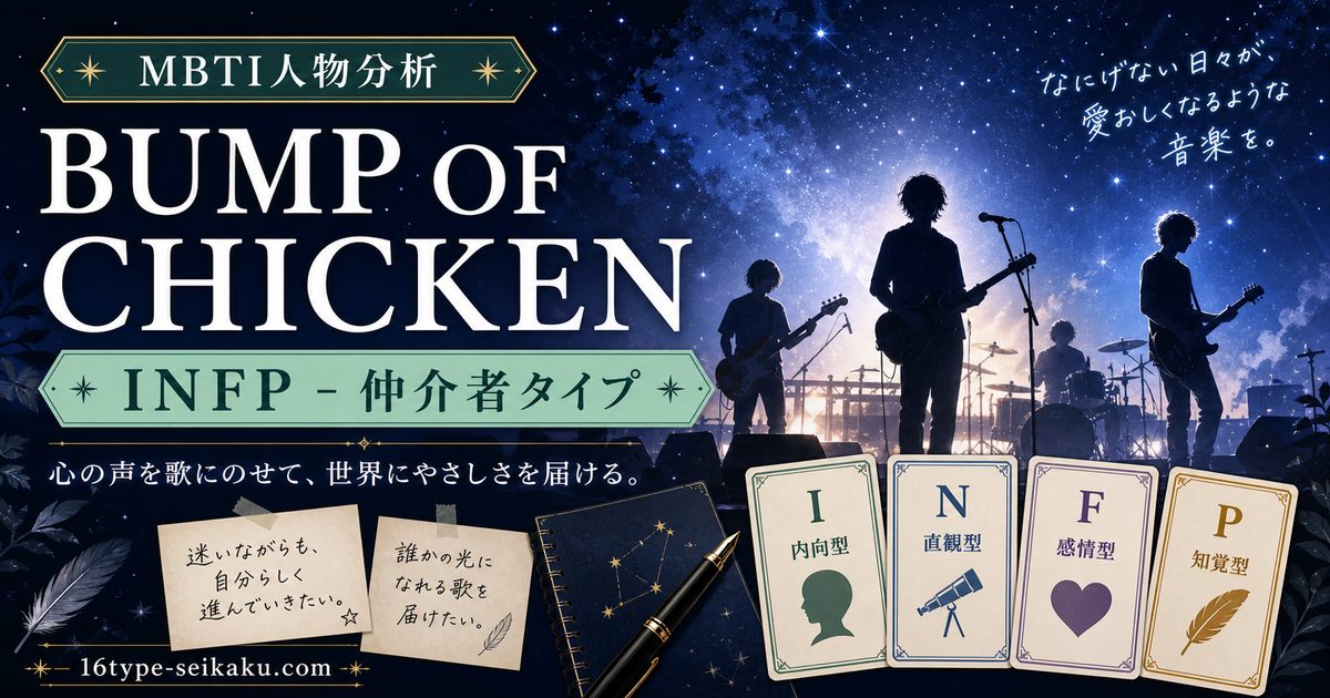 BUMP OF CHICKENのMBTI人物分析アイキャッチ画像
