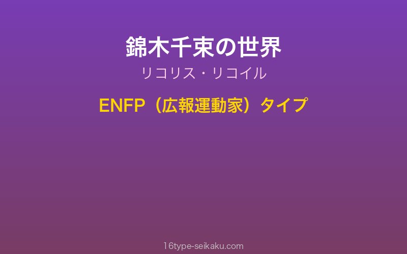錦木千束 キャラクターイメージ