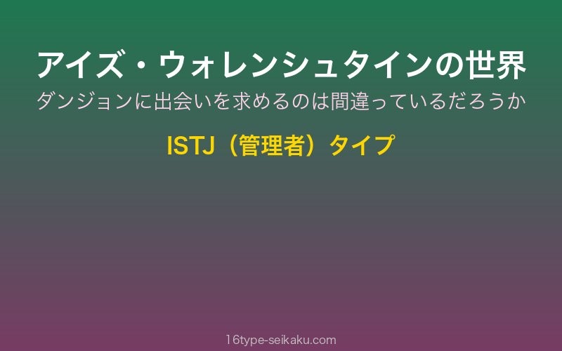アイズ・ウォレンシュタイン キャラクターイメージ