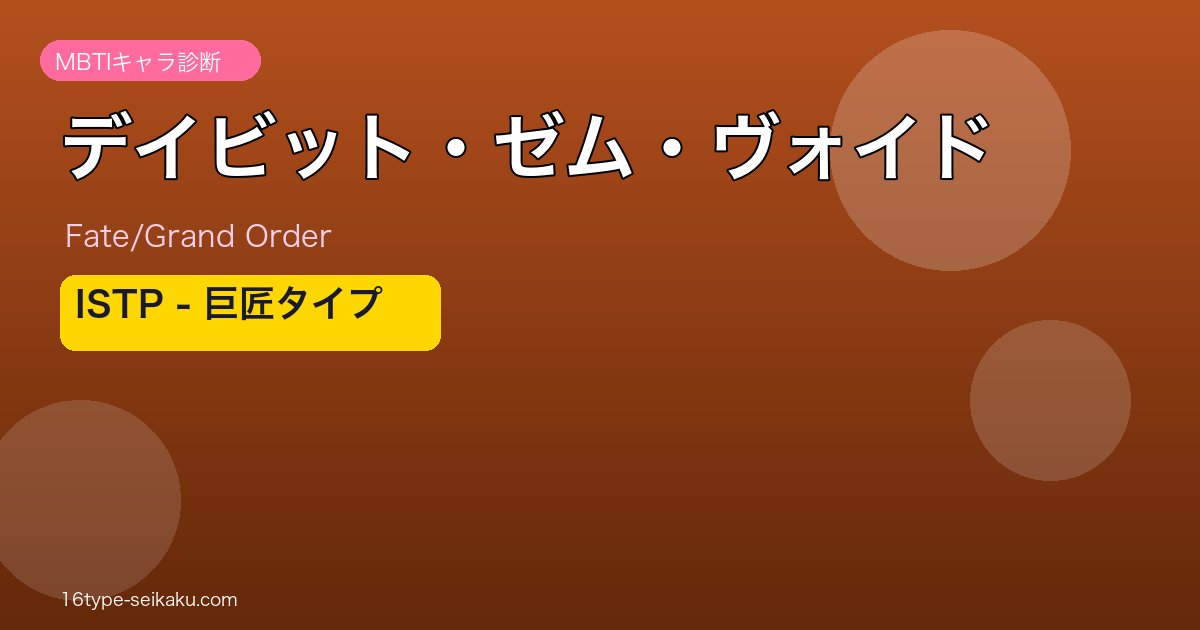 デイビット・ゼム・ヴォイド ISTPタイプ