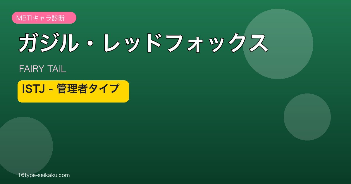 ガジル・レッドフォックス ISTJ アイキャッチ