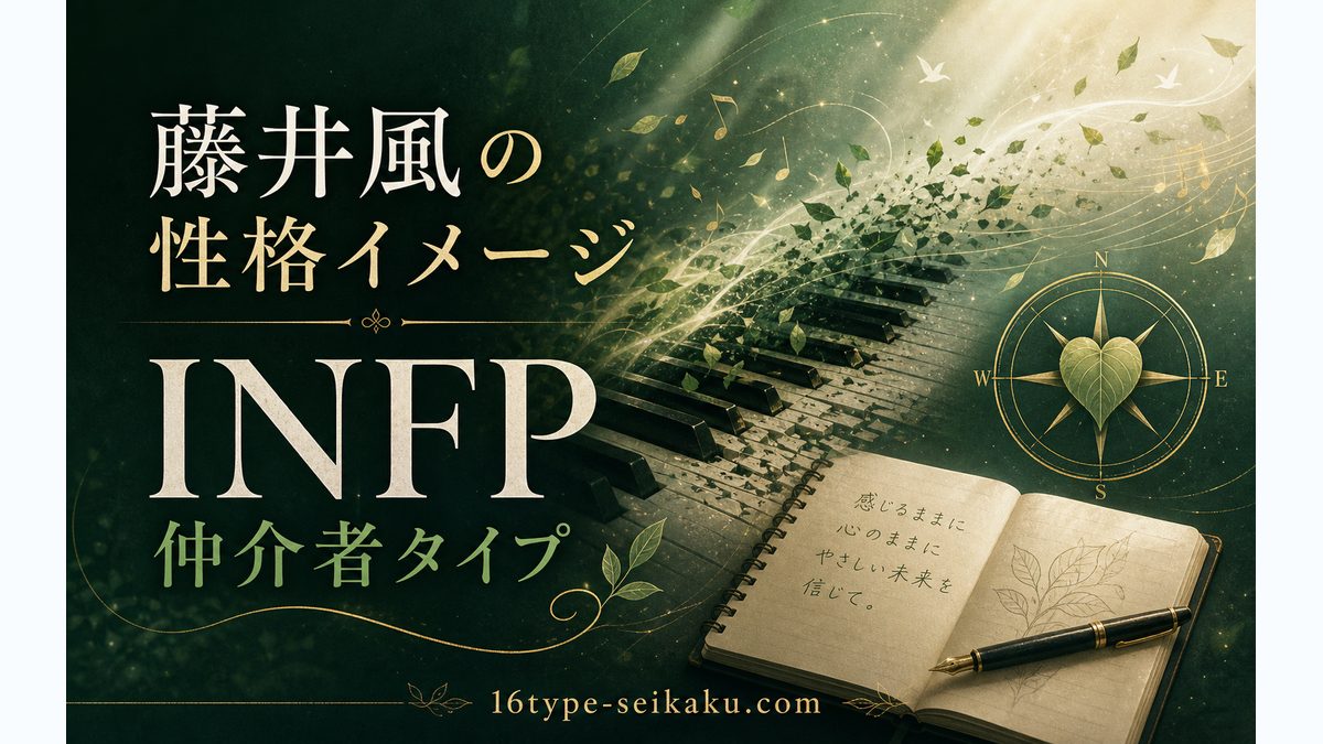 藤井風の性格を表すエピソードの要点をまとめたMBTI分析インフォグラフィック