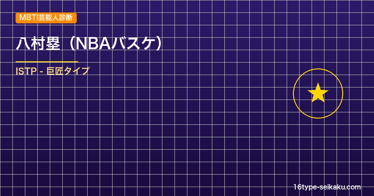 【MBTI】八村塁（NBA）の性格タイプはISTP（巨匠）？！心に残る名言も紹介！【芸能人勝手に性格診断】