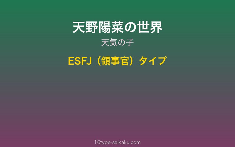 天野陽菜 キャラクターイメージ