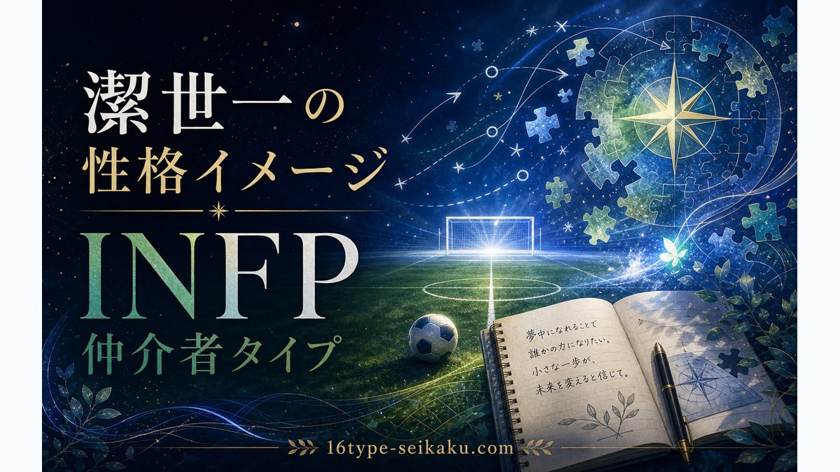 潔世一の性格特徴の要点をまとめたMBTIキャラ診断インフォグラフィック