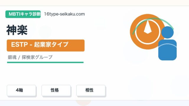 神楽のMBTIキャラ診断アイキャッチ画像