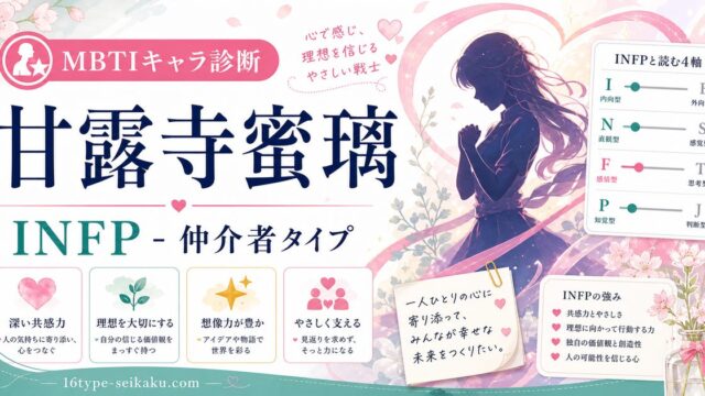 恋柱・甘露寺蜜璃のMBTIキャラ診断アイキャッチ画像