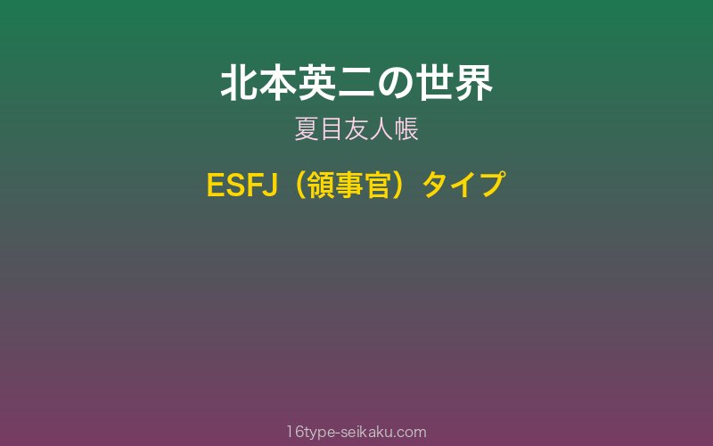 北本英二 キャラクターイメージ