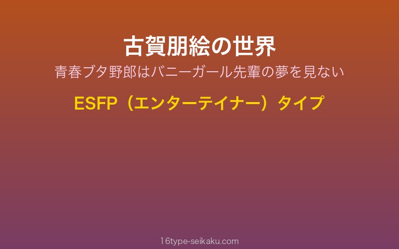 古賀朋絵 キャラクターイメージ