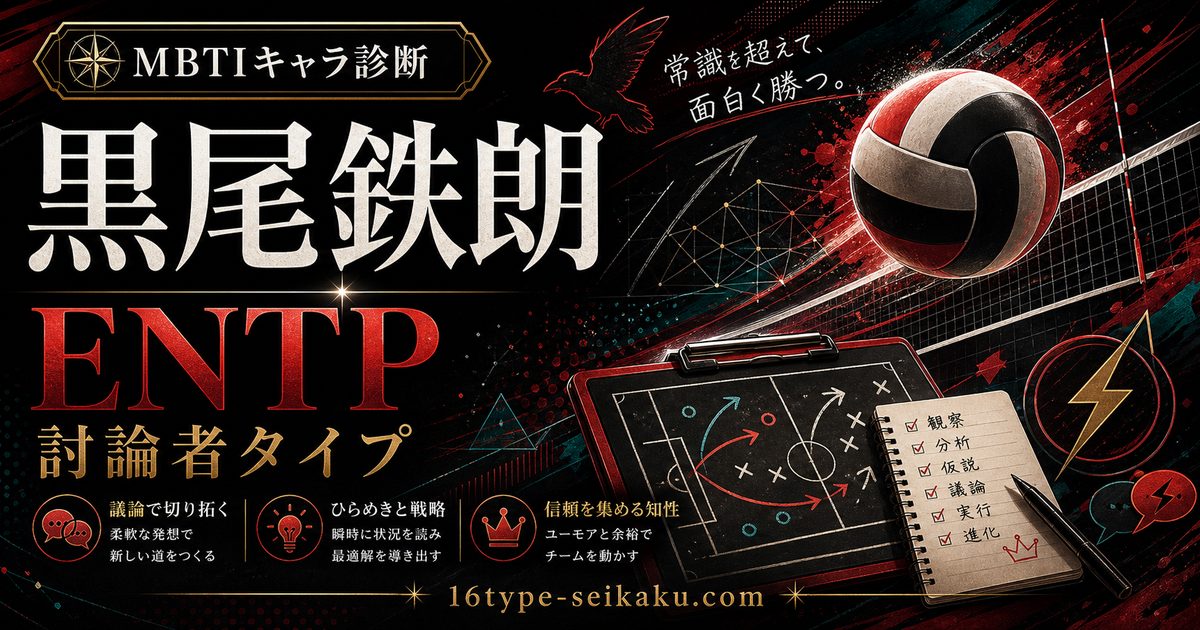 黒尾鉄朗のMBTIキャラ診断アイキャッチ画像