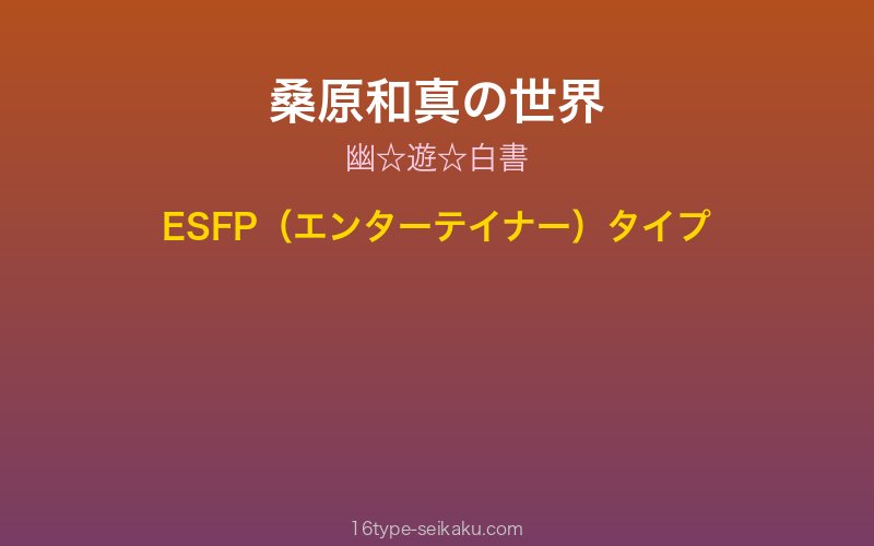桑原和真 キャラクターイメージ