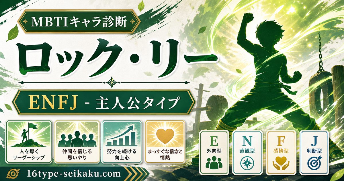 努力の天才ロック・リーのMBTIキャラ診断アイキャッチ画像