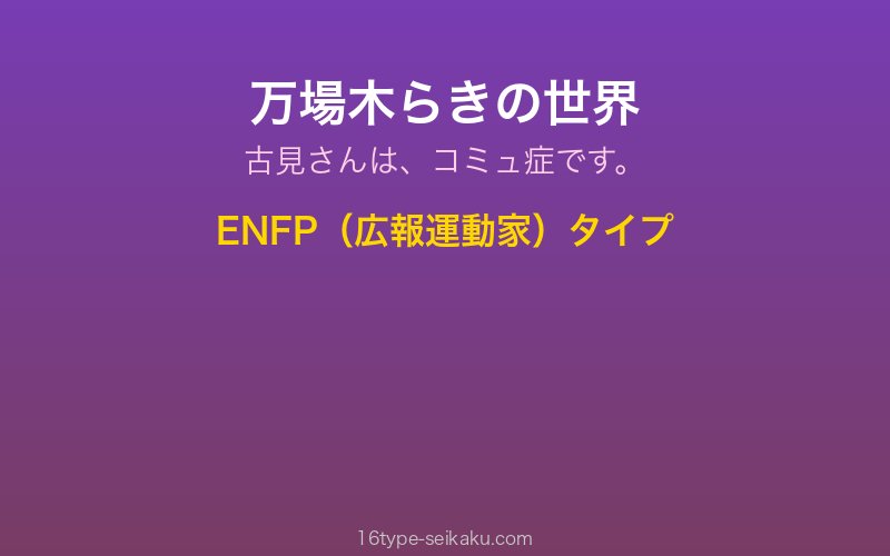 万場木らき キャラクターイメージ