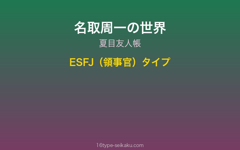 名取周一 キャラクターイメージ