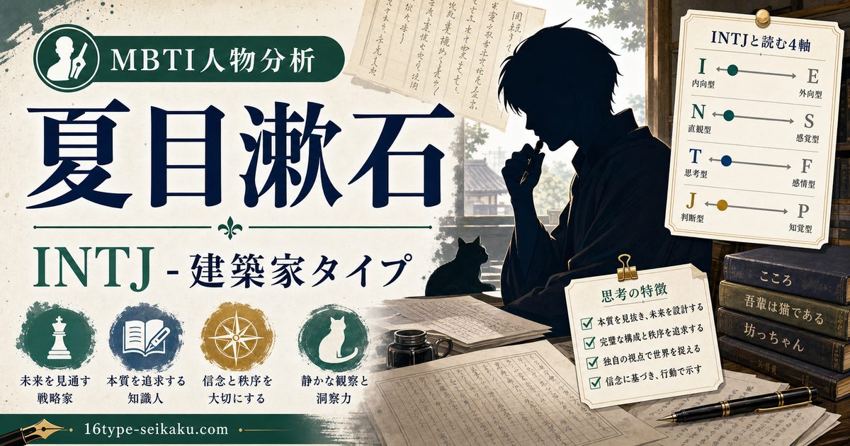 夏目漱石のMBTI人物分析アイキャッチ画像