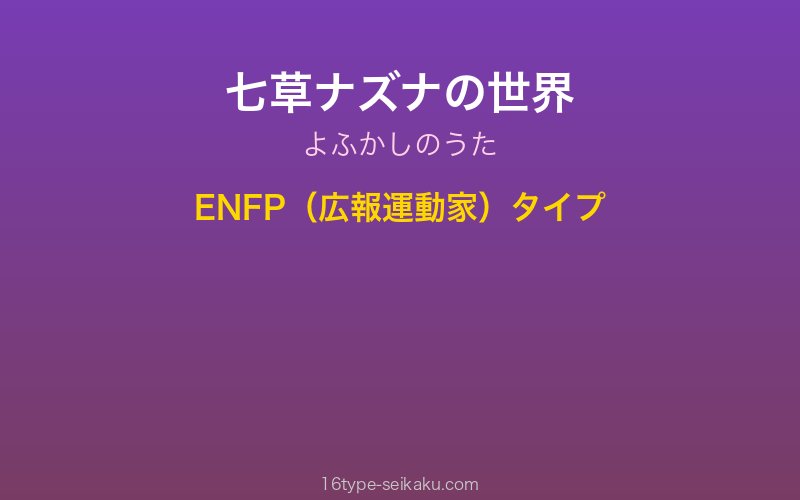 七草ナズナ キャラクターイメージ