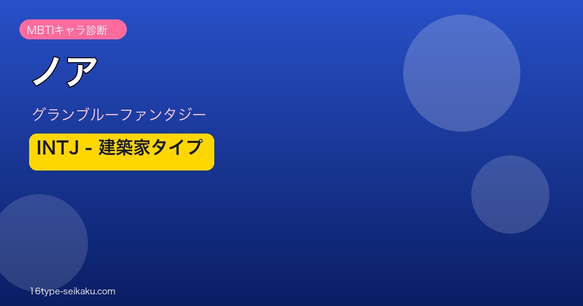 ノア INTJタイプ