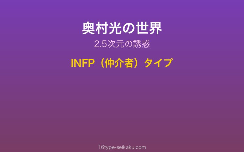奥村光 キャラクターイメージ
