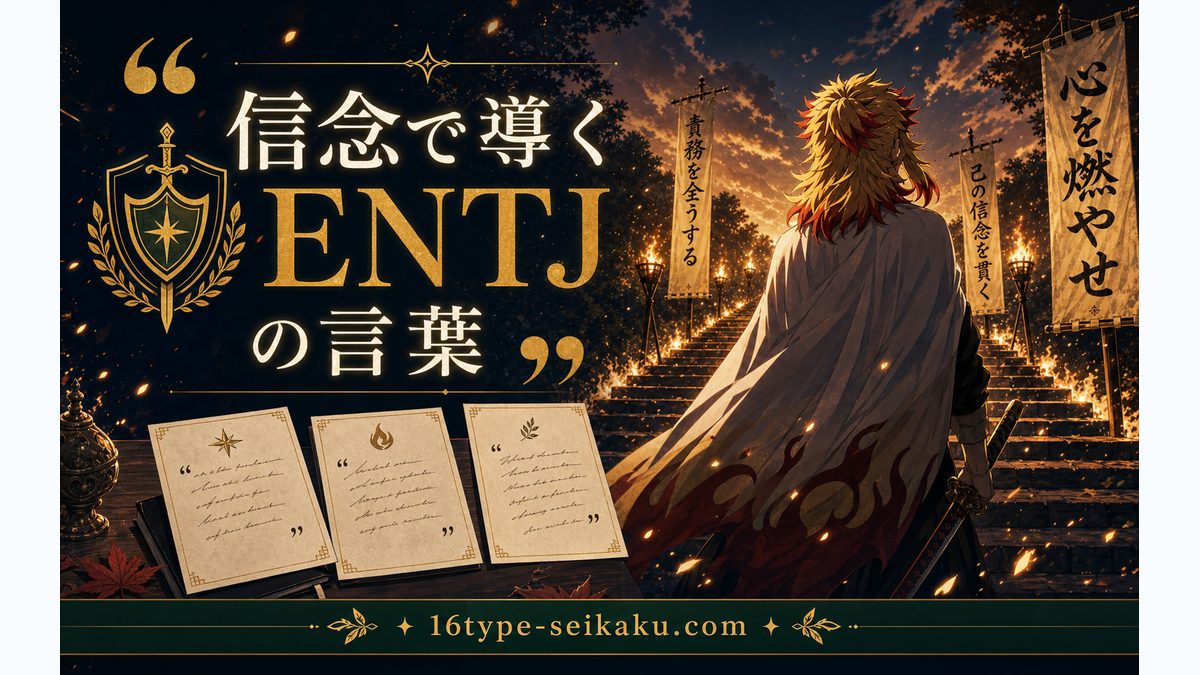 煉獄杏寿郎(鬼滅の刃)の性格特性とは?の要点をまとめたMBTIキャラ診断インフォグラフィック