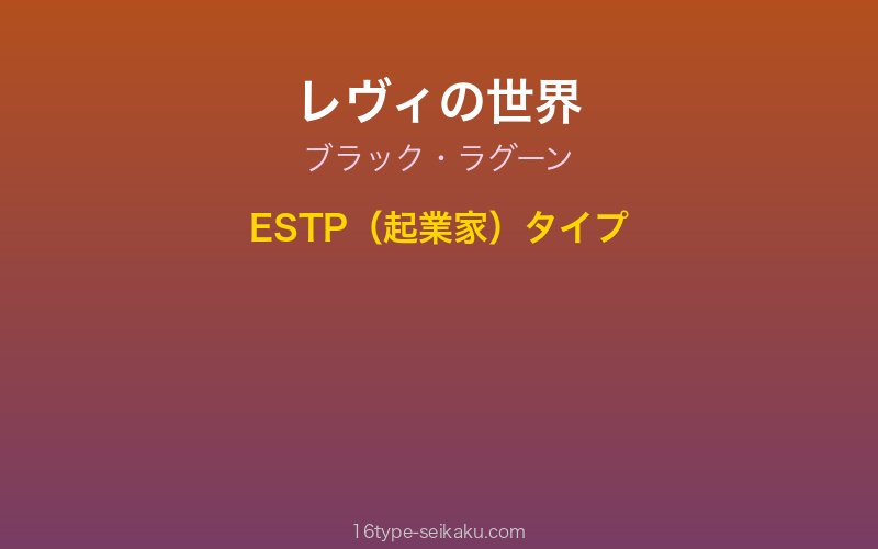 レヴィ キャラクターイメージ