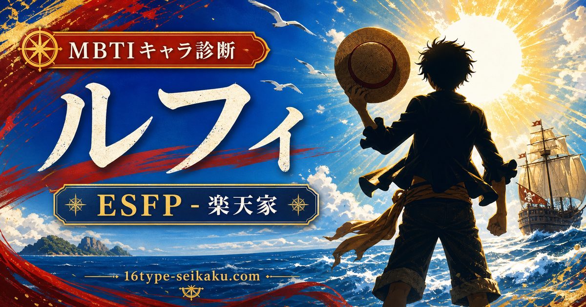 モンキー・D・ルフィのMBTIキャラ診断アイキャッチ画像