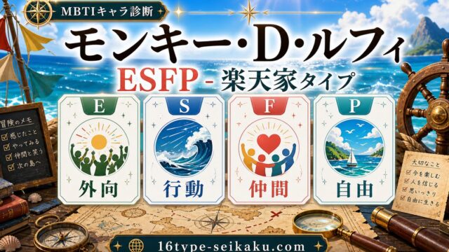 モンキー・D・ルフィのMBTIキャラ診断アイキャッチ画像
