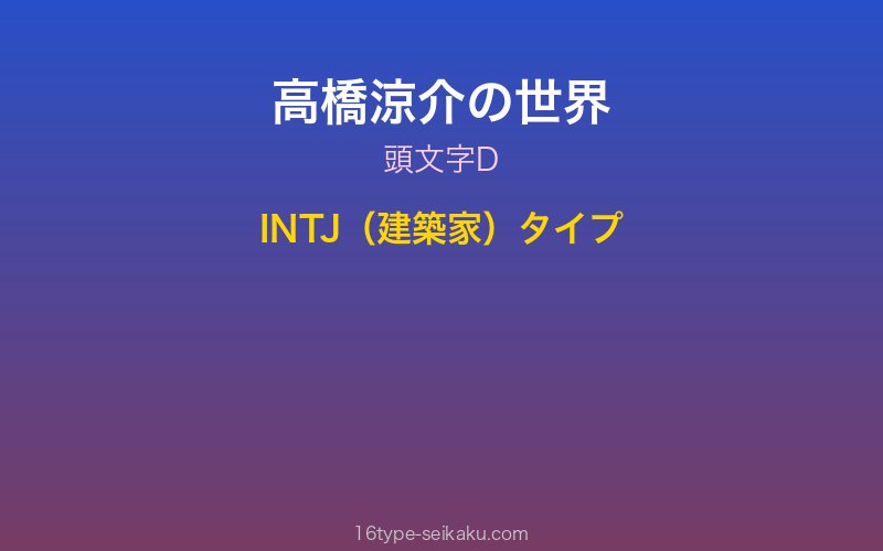 高橋涼介 キャラクターイメージ