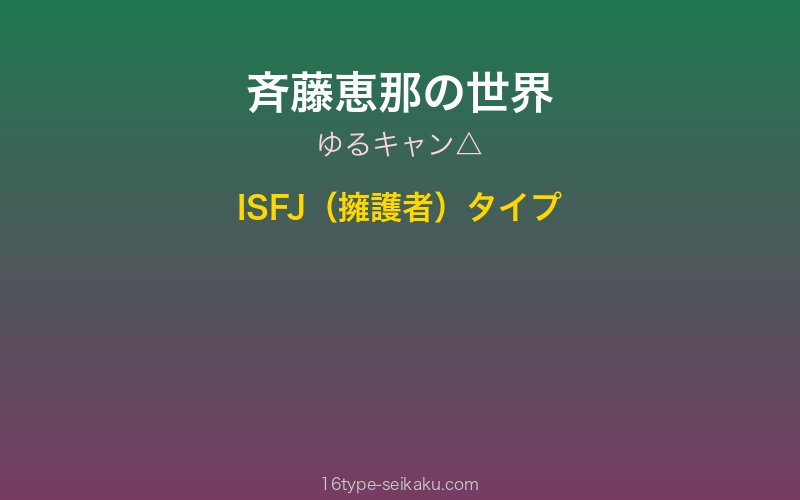 斉藤恵那 キャラクターイメージ