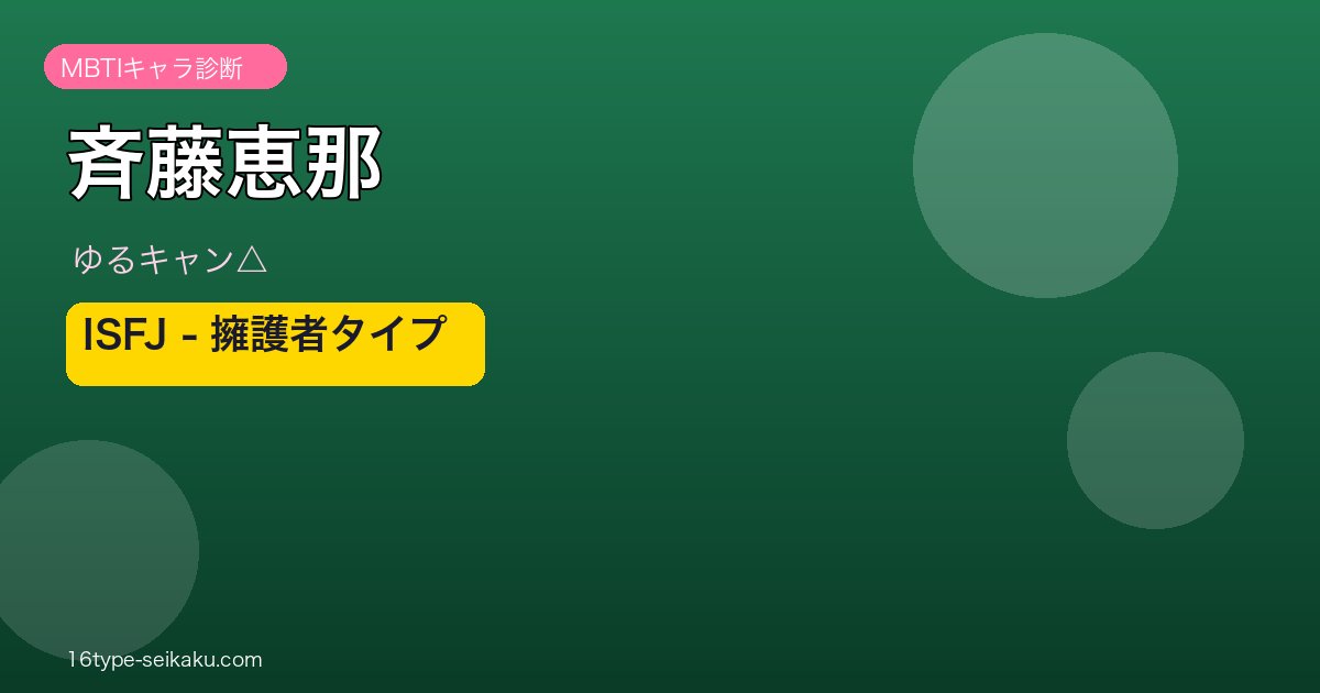 斉藤恵那 ISFJ アイキャッチ