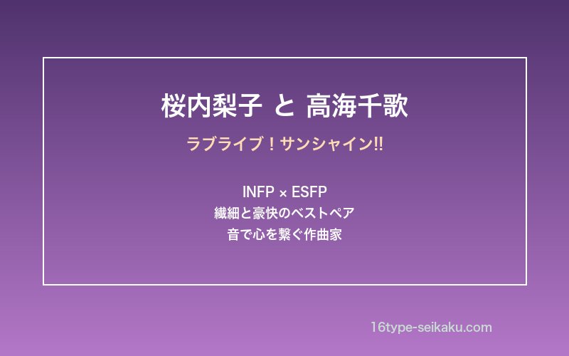 桜内梨子と千歌の関係を象徴するイメージ画像