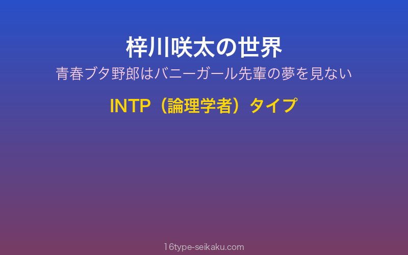 梓川咲太 キャラクターイメージ