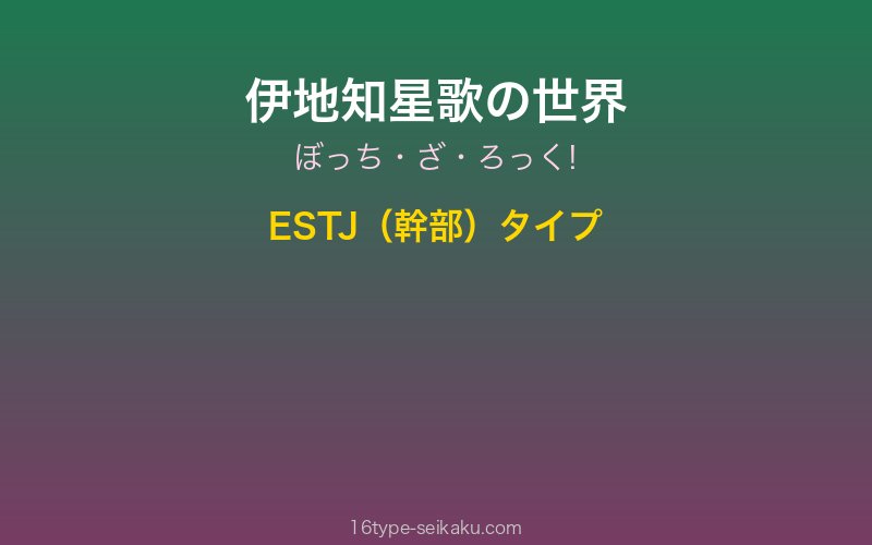 伊地知星歌 キャラクターイメージ