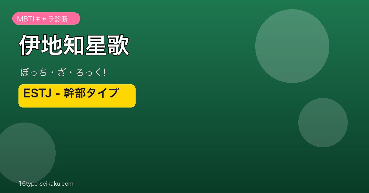 伊地知星歌 ESTJ アイキャッチ
