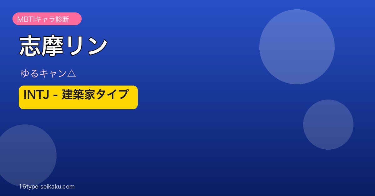 志摩リン INTJ アイキャッチ