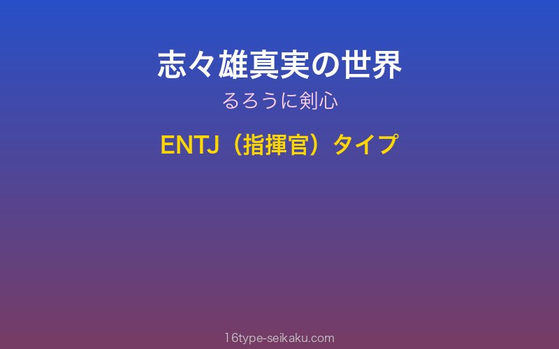 志々雄真実 キャラクターイメージ