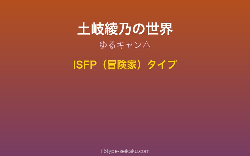土岐綾乃 キャラクターイメージ