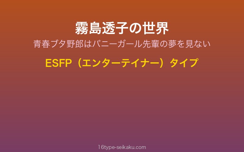 霧島透子 キャラクターイメージ