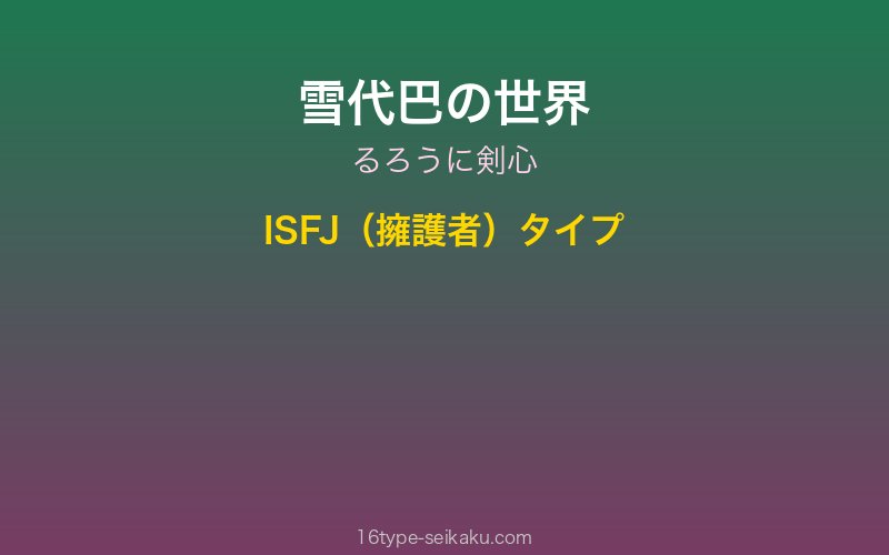 雪代巴 キャラクターイメージ