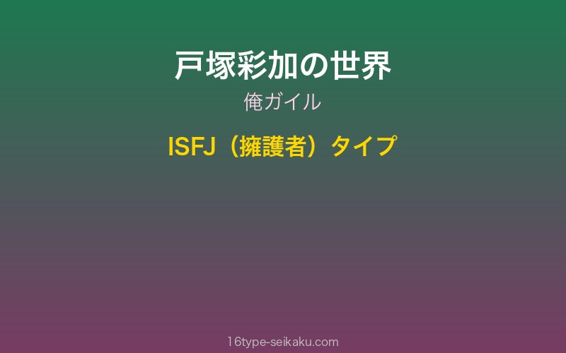 戸塚彩加 キャラクターイメージ