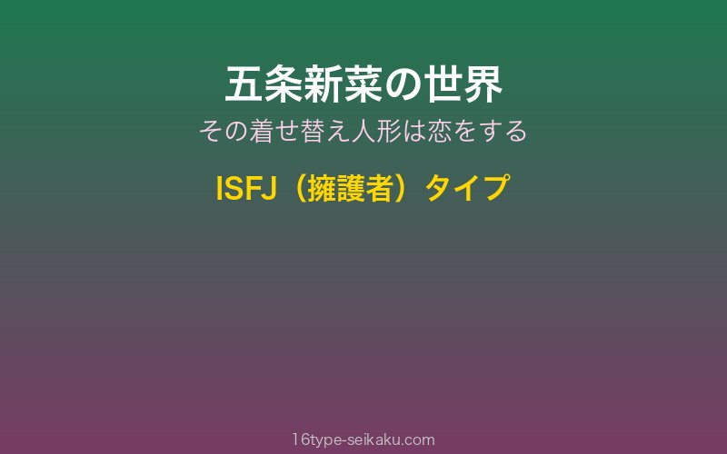 五条新菜 キャラクターイメージ