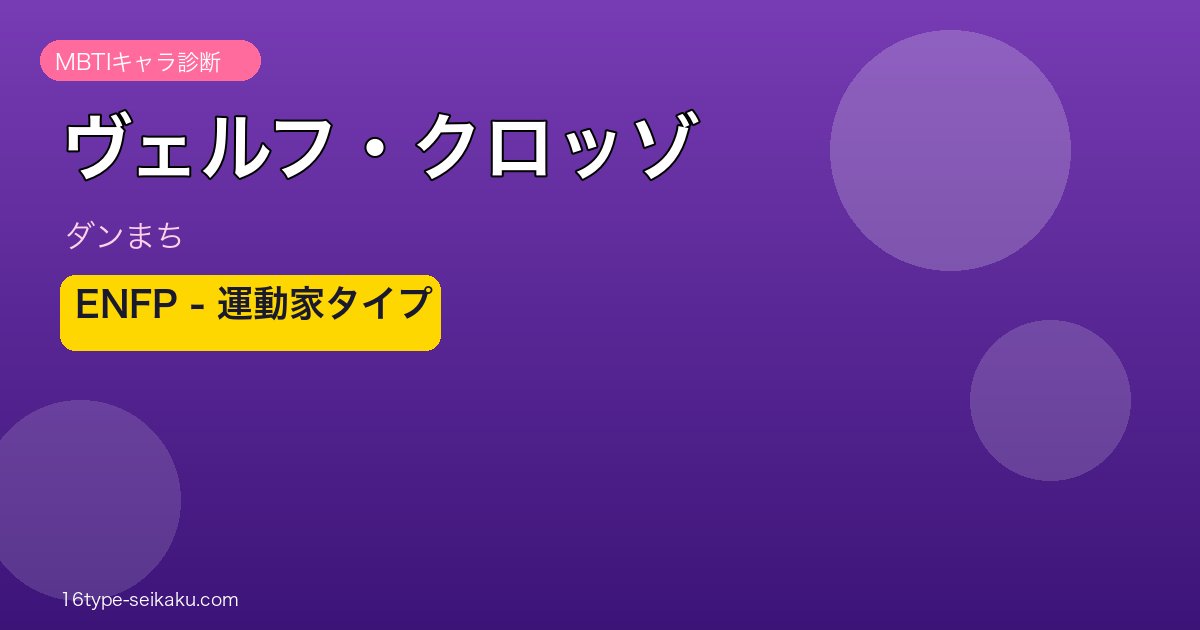 ヴェルフ・クロッゾ ENFP アイキャッチ