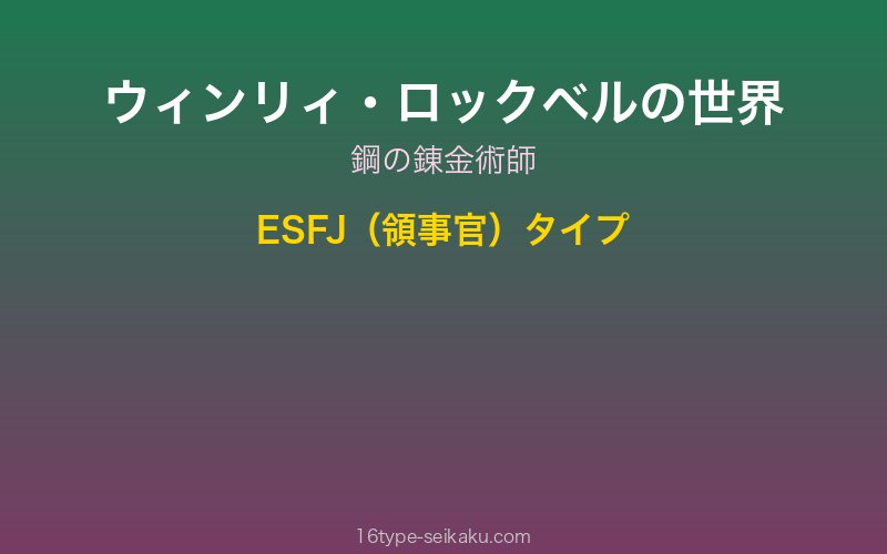 ウィンリィ・ロックベル キャラクターイメージ
