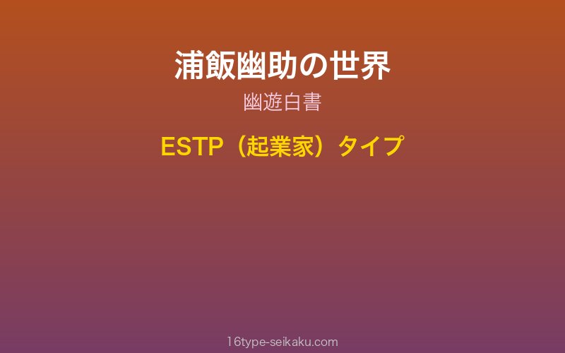 浦飯幽助 キャラクターイメージ