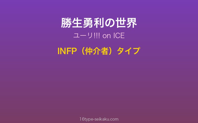 勝生勇利 キャラクターイメージ
