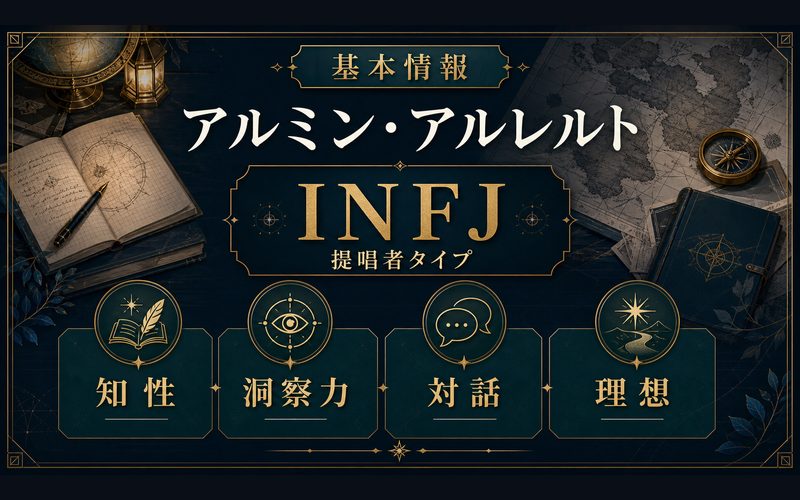 アルミン・アルレルトの基本情報をINFJ提唱者タイプとしてまとめた図解
