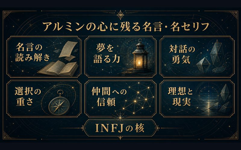 アルミンの名言や名セリフのテーマをINFJ視点で整理した図解