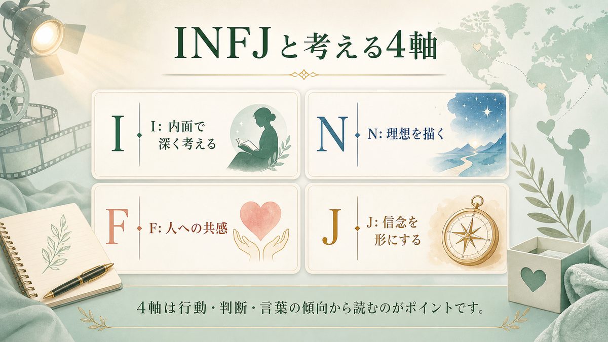 オードリー・ヘプバーンがINFJタイプである理由の要点をまとめたMBTI人物分析インフォグラフィック