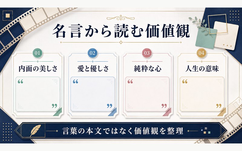 オードリー・ヘプバーンの名言から価値観を整理した画像