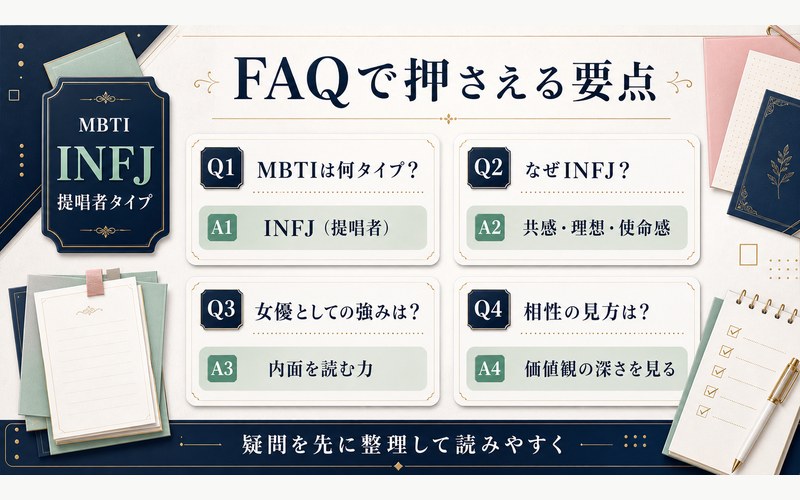 オードリー・ヘプバーンのMBTI分析FAQを整理した画像
